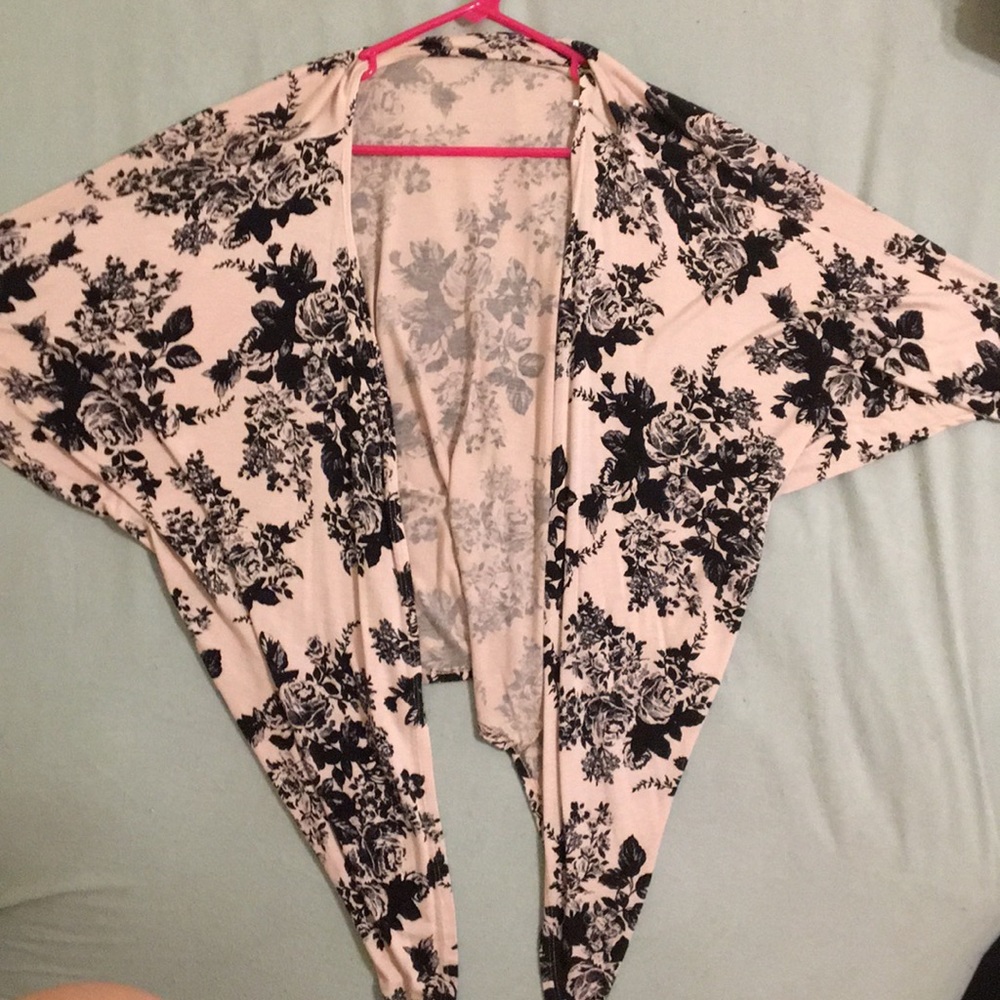 PINK FLORAL CARDIGAN